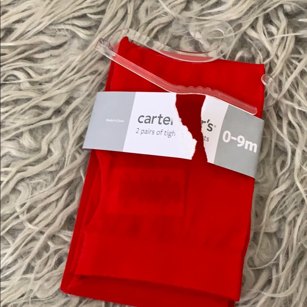 COPY - 0-9M red baby tights